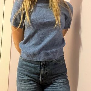 Blue Short Sleeve Sweater
